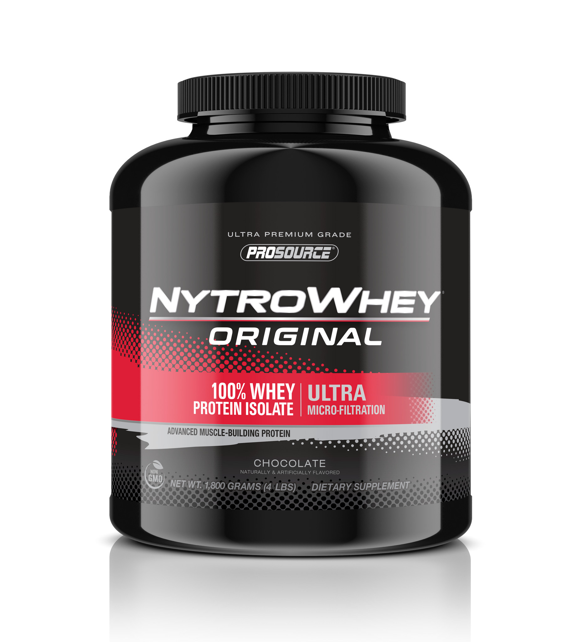 NytroWhey Original 100% whey protein isolate ultra micro filtration advanced muscle building protein net weight 4 lbs chocolate